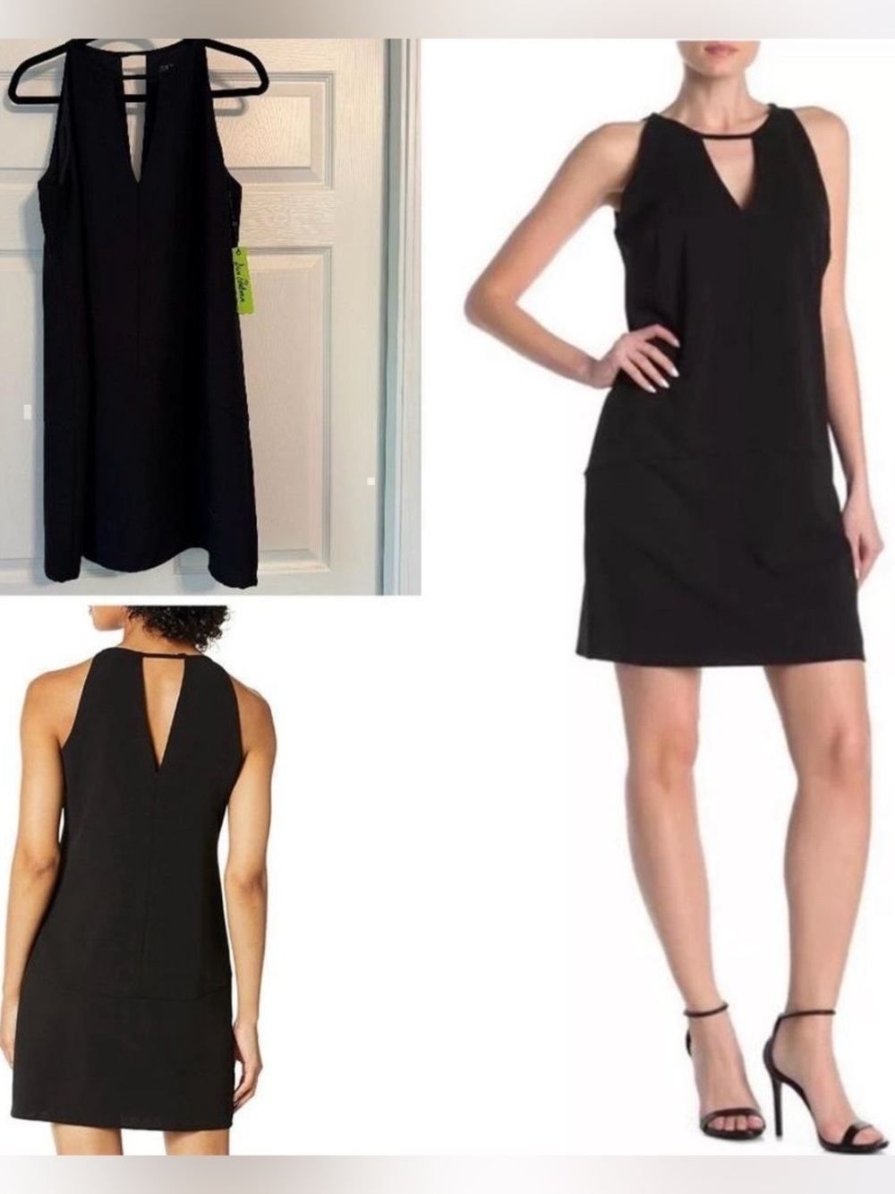 NWT Sam Edelman Black Sleeveless Keyhole Shift Dress, size 4 LBD cocktail party